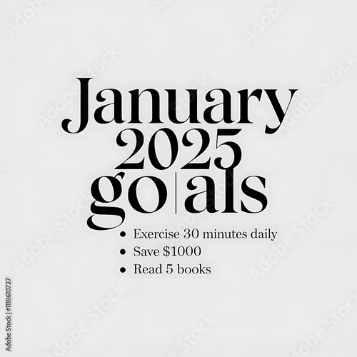 January Two Thousand Twenty Five Goals Exercise Savings Books photo