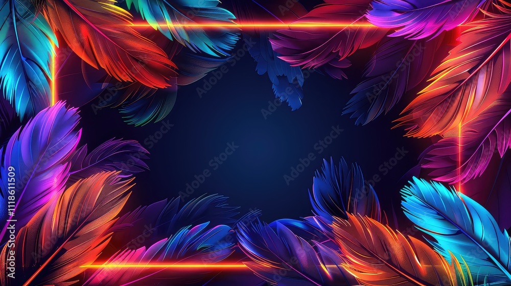 Neon frame shaped like tropical palm leaves, in an anime aesthetic - ultra-high-definition image with dark pink and blue hues, unique framing and composition, essence of modern gaming visuals. Neon frame shaped like tropical palm leaves, in an anime aesthetic - ultra-high-definition image with dark pink and blue hues, unique framing and composition, essence of modern gaming visuals.