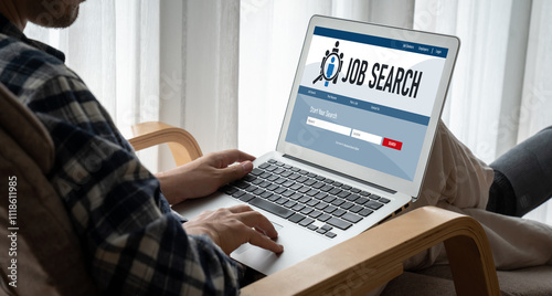 Online job search on modish website for worker to search for job opportunities on the recruitment internet network