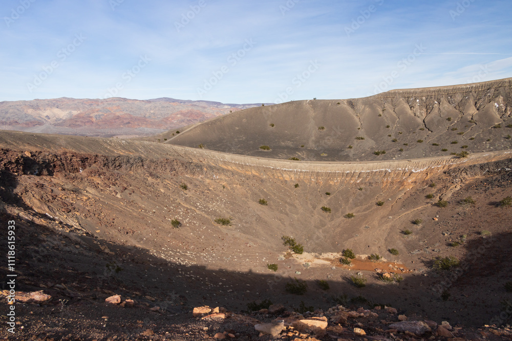 Ubehebe Crater Rim Trail at Death Valley National Park, California Ubehebe Crater Rim Trail at Death Valley National Park, California