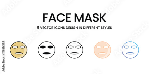 Face Mask icons set in different style vector stock illustration