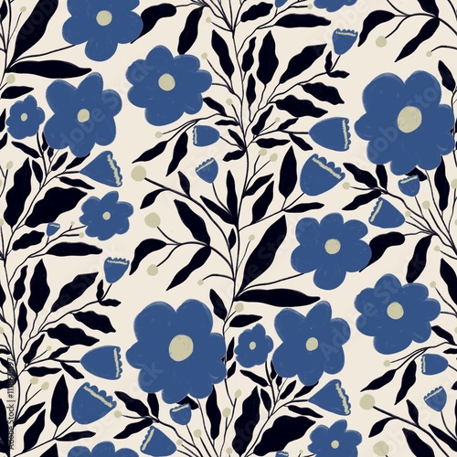 Warmth floral pattern. Background for fabric, tablecloth pattern, wrapping paper, gift paper. Print Ditsy. Motives are scattered randomly. 