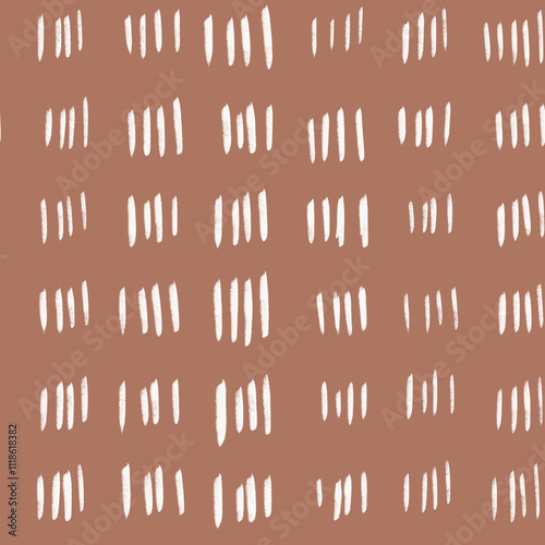 Abstract Organic Shapes Seamless Pattern.  mocha mousse boho background in minimalist mid century style. Perfect seamless print for home decor.