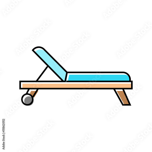 chaise lounge outdoor furniture color icon vector. chaise lounge outdoor furniture sign. isolated symbol illustration