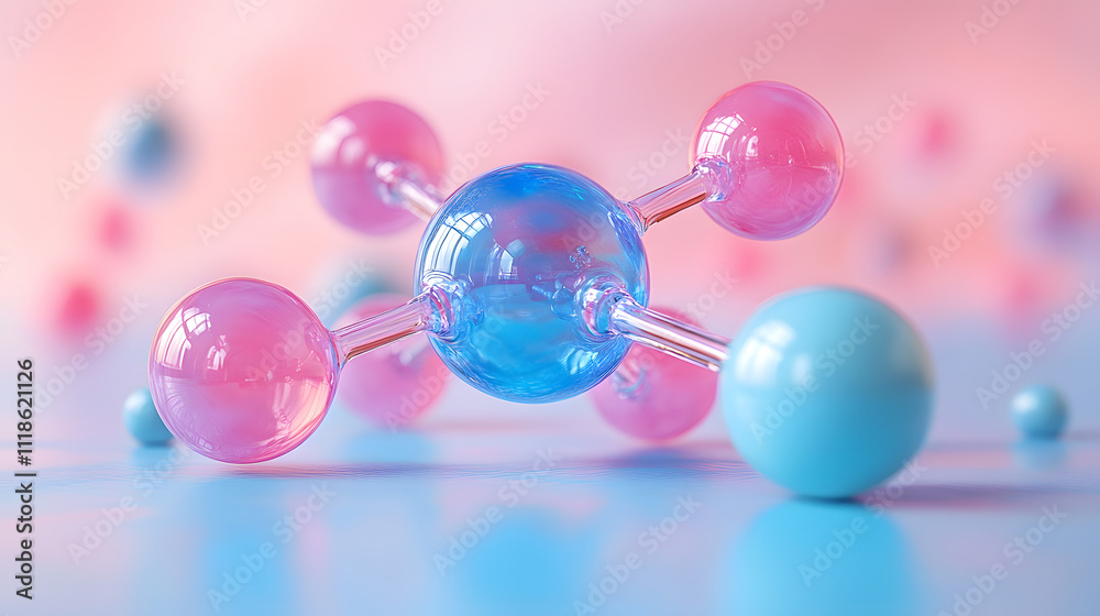 Detailed Visualization of a Methane Molecule in 3D Highlighting Covalent Bonds and Electron Sharing with a Beautiful Blue Gradient Detailed Visualization of a Methane Molecule in 3D Highlighting Covalent Bonds and Electron Sharing with a Beautiful Blue Gradient
