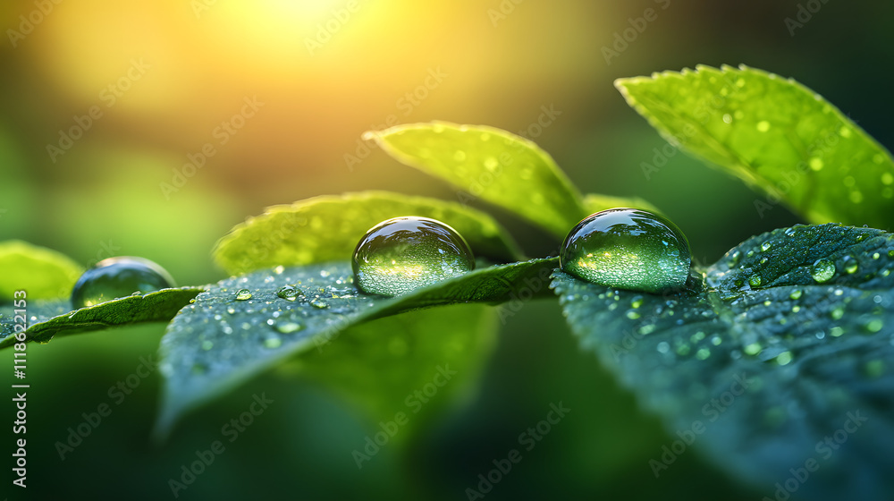 An Artistic Close-up of Water Droplets on a Hydrophobic Leaf with Emphasis on Surface Tension and Natural Beauty An Artistic Close-up of Water Droplets on a Hydrophobic Leaf with Emphasis on Surface Tension and Natural Beauty