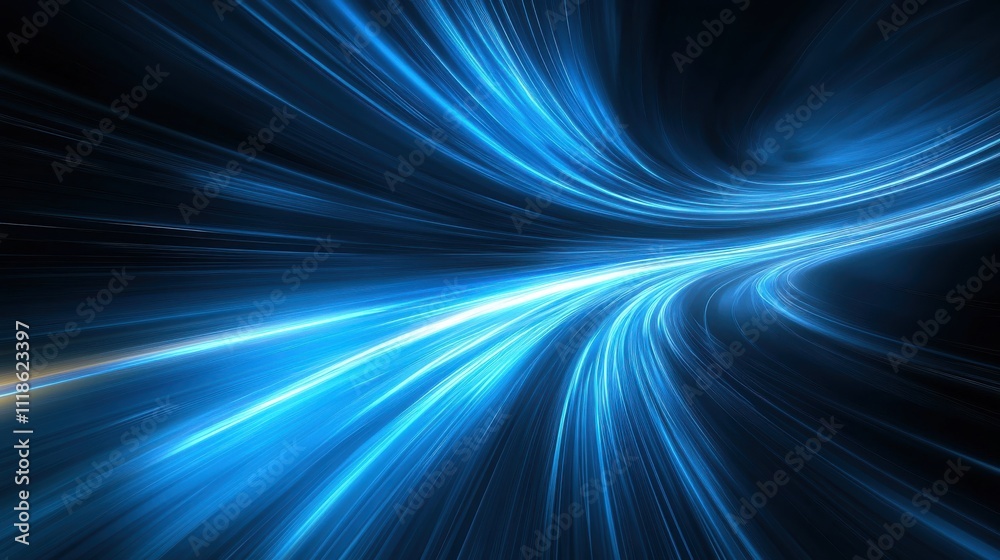 Blue light beams flash across a dark canvas, creating an energetic and abstract display of movement Blue light beams flash across a dark canvas, creating an energetic and abstract display of movement