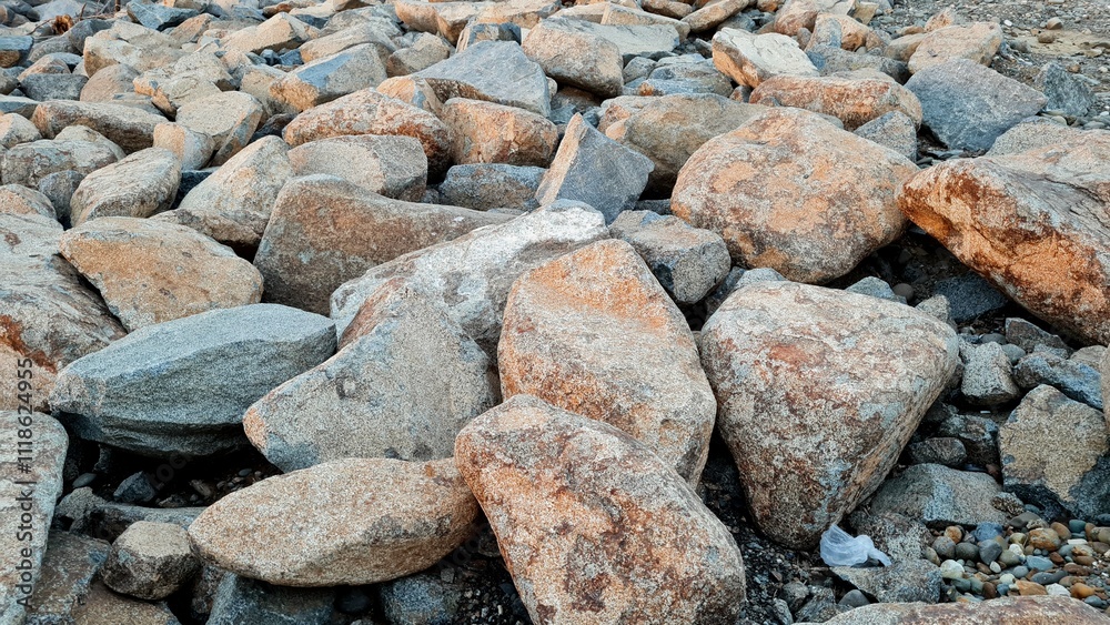 Large beautiful stones on the seashore Large beautiful stones on the seashore