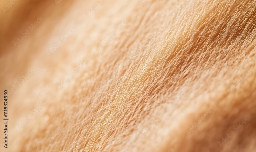 Fototapeta premium Close-up view of a light tan animal skin texture.