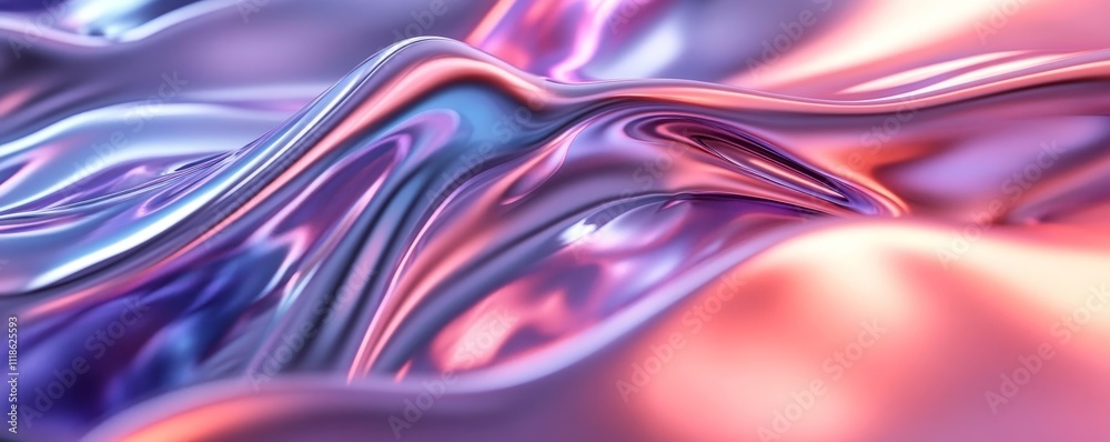 Chrome Waves Background, Generative AI Chrome Waves Background, Generative AI