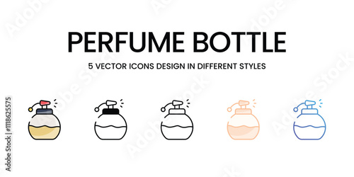 Perfume Bottle icons set in different style vector stock illustration
