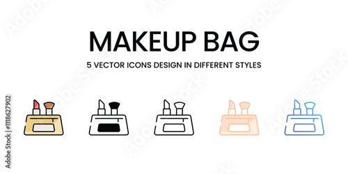 Makeup Bag icons set in different style vector stock illustration