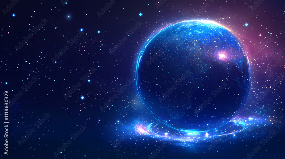 Astrological globe with luminous stars. Stellar. Illustration Astrological globe with luminous stars. Stellar. Illustration