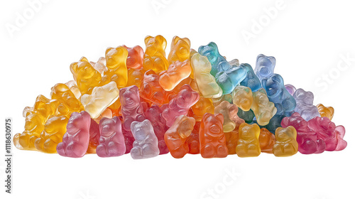 Translucent Gummy Bears PNG Image - Colorful Candy Bears with Transparent Background for Stock Photos