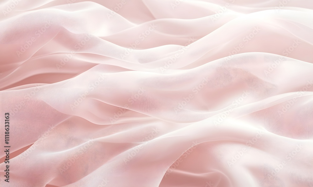 Soft pink chiffon fabric with gentle folds and waves. Soft pink chiffon fabric with gentle folds and waves.