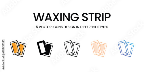 Waxing Strip icons set in different style vector stock illustration