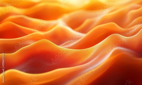 Orange Wavy Flow Background, Generative AI