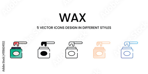 Wax  icons set in different style vector stock illustration