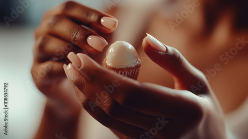 Wallpaper Mural Close-up of hands applying vanilla cupcake scented product Torontodigital.ca