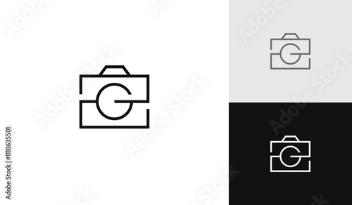 Camera logo icon with letter Z and G logo design vector