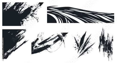 Mixed Vector Textures with Curves, Grunge & Glitch Lines Perfect for Car Wrap Livery Design
