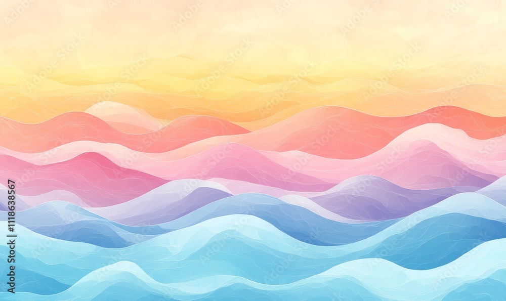 Waves Pastel Colors Waves Background, Generative AI Waves Pastel Colors Waves Background, Generative AI