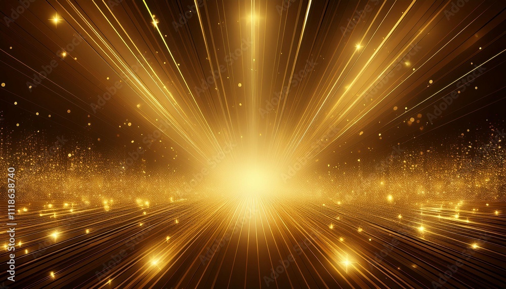 abstract background with golden light rays and sparkling particles abstract background with golden light rays and sparkling particles