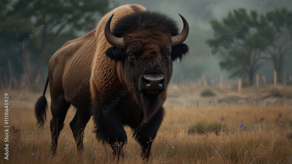 Bison Under Stormy Sky Bison Under Stormy Sky