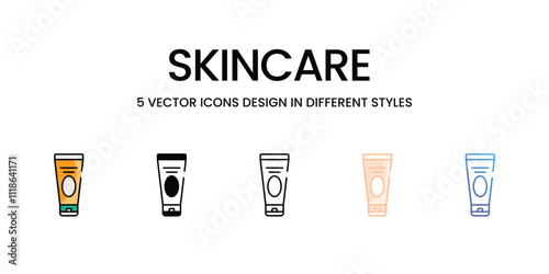 Skincare  icons set in different style vector stock illustration