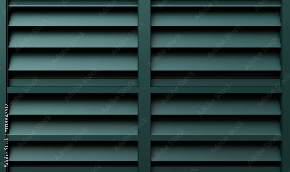 Fototapeta premium 大きな緑のルーバーの近接ビュー