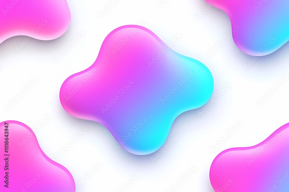 Vibrant Abstract Fluid Shapes in Gradient Colors on White Background Vibrant Abstract Fluid Shapes in Gradient Colors on White Background