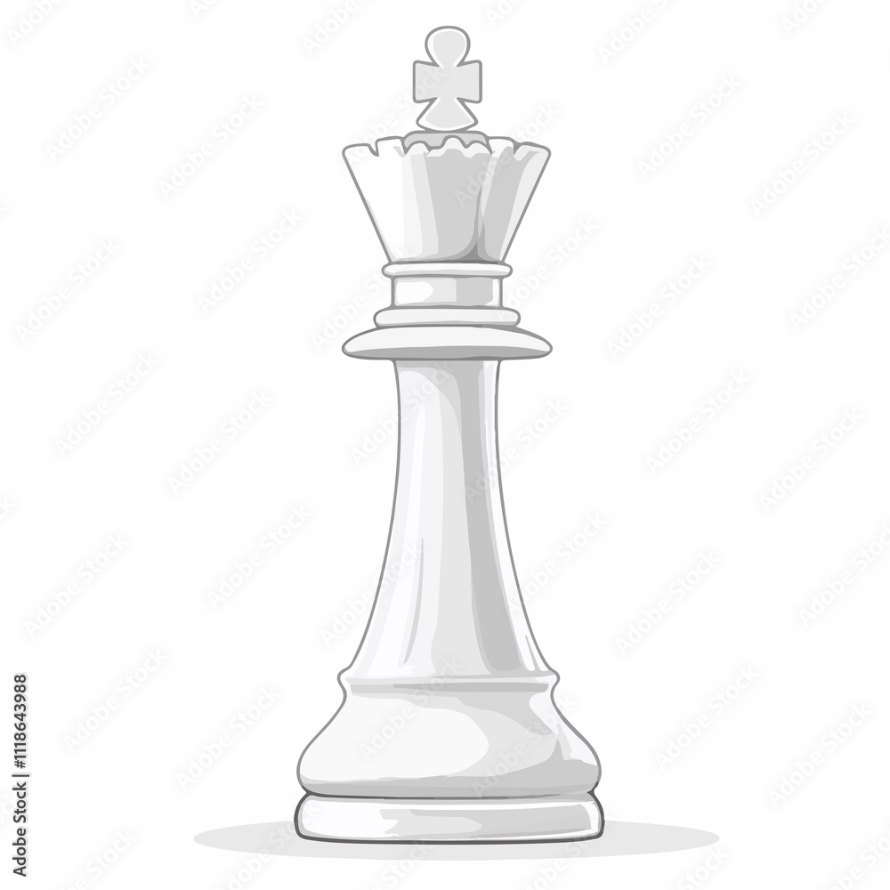 White King Chess Piece Vector Illustration for Chess Strategy Concepts White King Chess Piece Vector Illustration for Chess Strategy Concepts