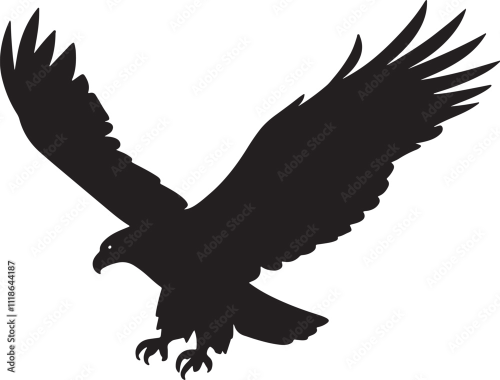 Obraz premium Soaring Eagle Silhouette Logo, Silhouette, vector