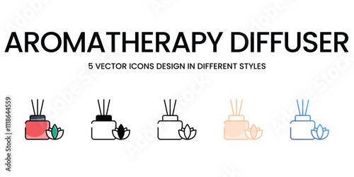Aromatherapy Diffuser icons set in different style vector stock illustration