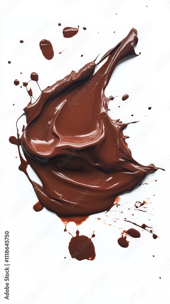 Chocolate Splatter: An abstract, artistic composition featuring a dramatic splash of rich, melted chocolate, capturing a moment of indulgence and decadent artistry. Chocolate Splatter: An abstract, artistic composition featuring a dramatic splash of rich, melted chocolate, capturing a moment of indulgence and decadent artistry.