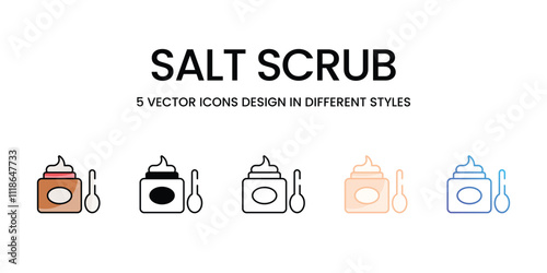 Salt Scrub icons set in different style vector stock illustration