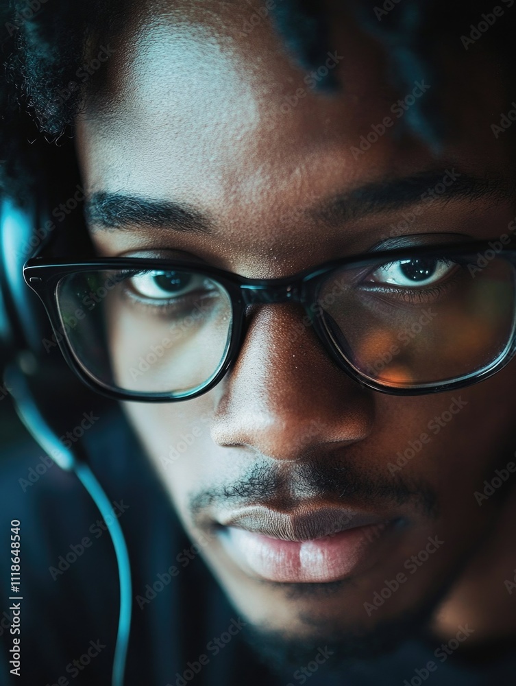 Contemplative Teenager in a Music Studio Contemplative Teenager in a Music Studio
