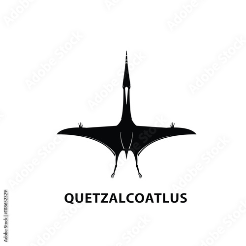 vintage hipster flying dinosaur, quetzalcoatlus logo vector silhouette art icon