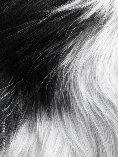 Pony hair fur abstract background. Black and white colors.