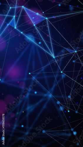 abstract blue digital network with glowing connected points