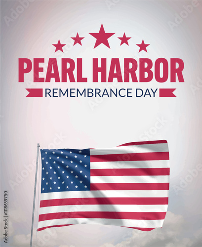 Quadro su tela National Pearl Harbor Remembrance Day December 7 background Vector Illustration