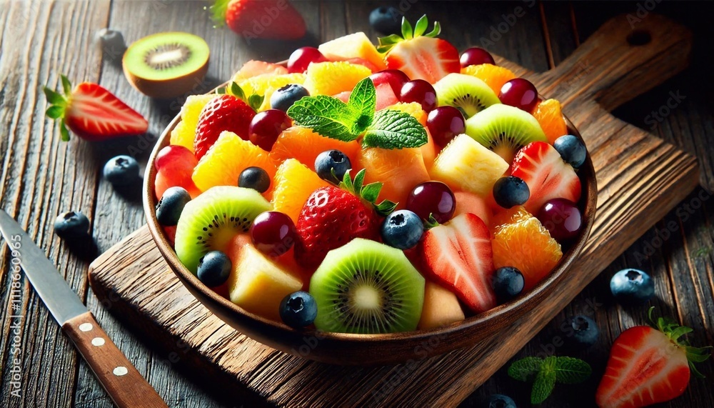 Fresh Fruit Salad with Vibrant Colors Fresh Fruit Salad with Vibrant Colors