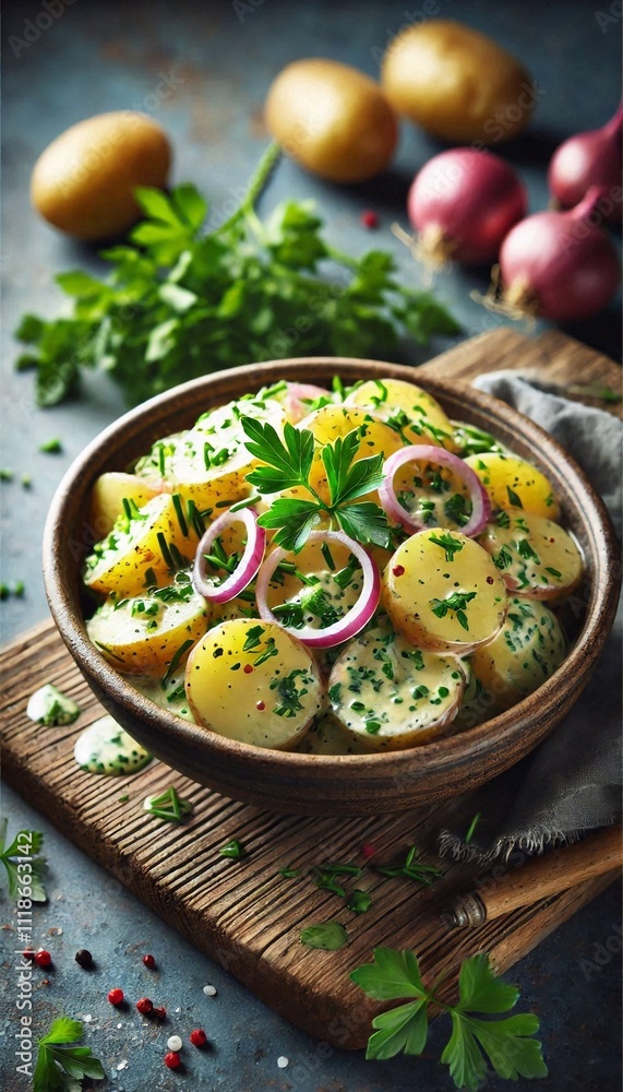 Fresh Potato Salad with Herbs and Dressing Fresh Potato Salad with Herbs and Dressing
