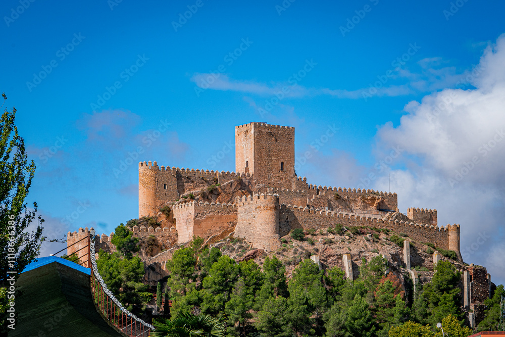 Naklejka premium Views of Almansa Castle. Albacete. Spain