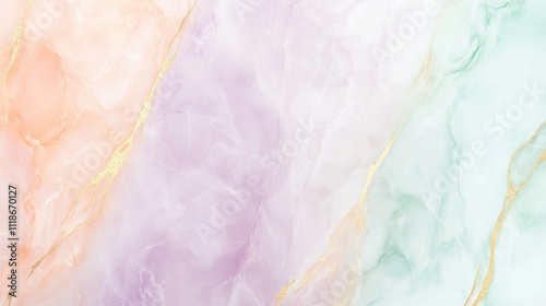 This abstract marble texture features soft pastel colors and striking golden veins, perfect for stylish mockups and design projects. Generative AI
