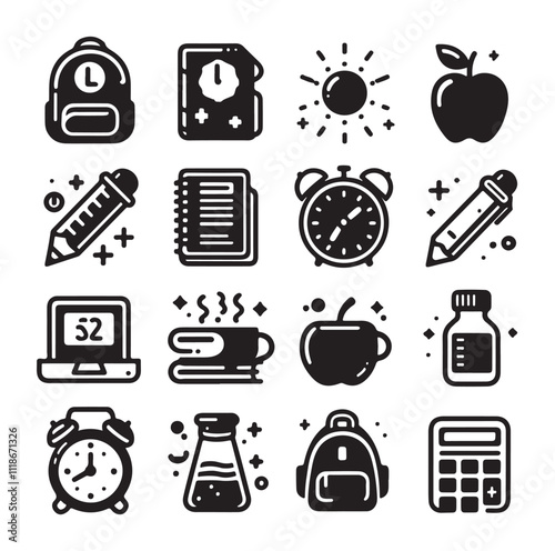 Back to School silhouette vector illustration
