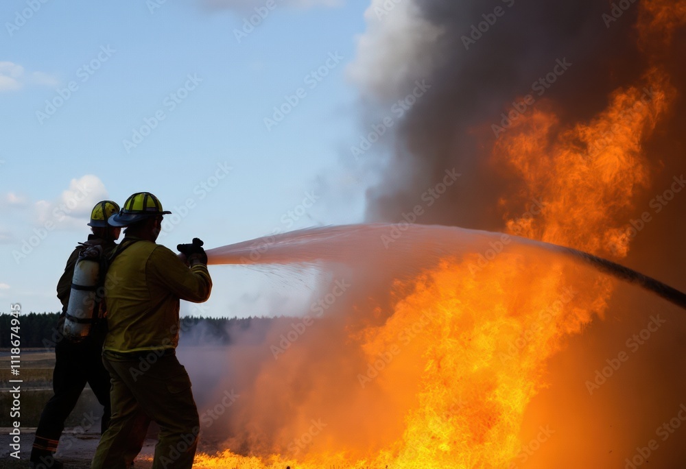 Obraz premium firefighters in action