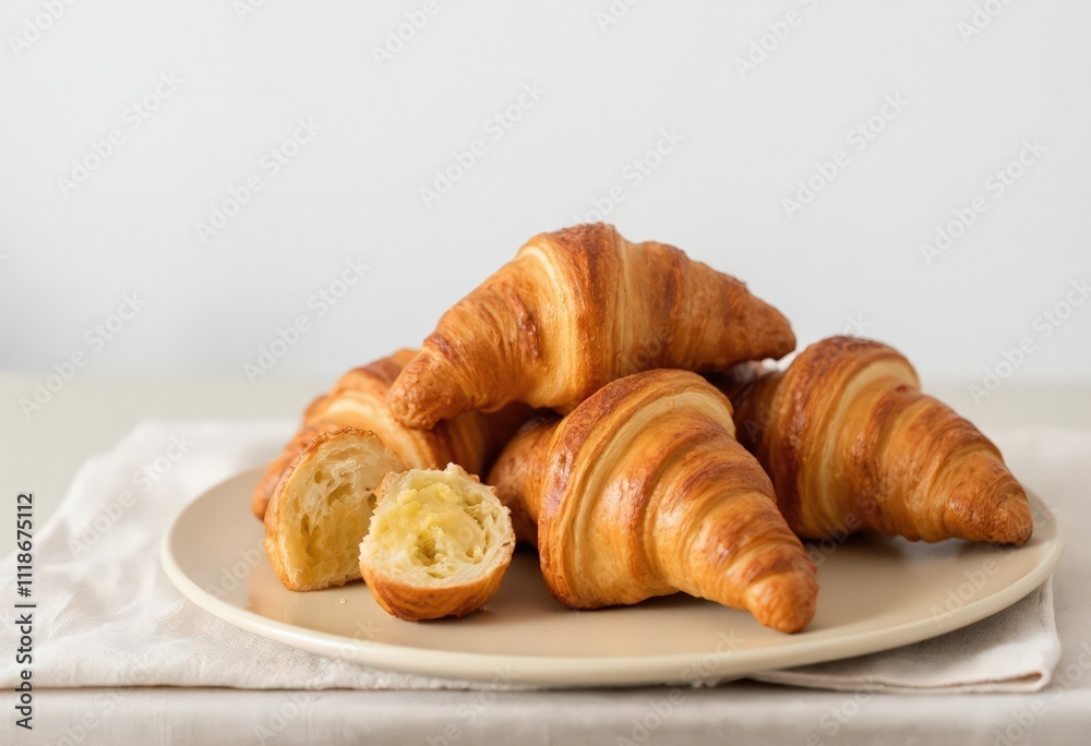 croissant on plate croissant on plate