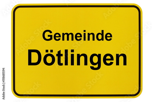 Illustration eines Ortsschildes der Gemeinde Dötlingen in Niedersachsen photo