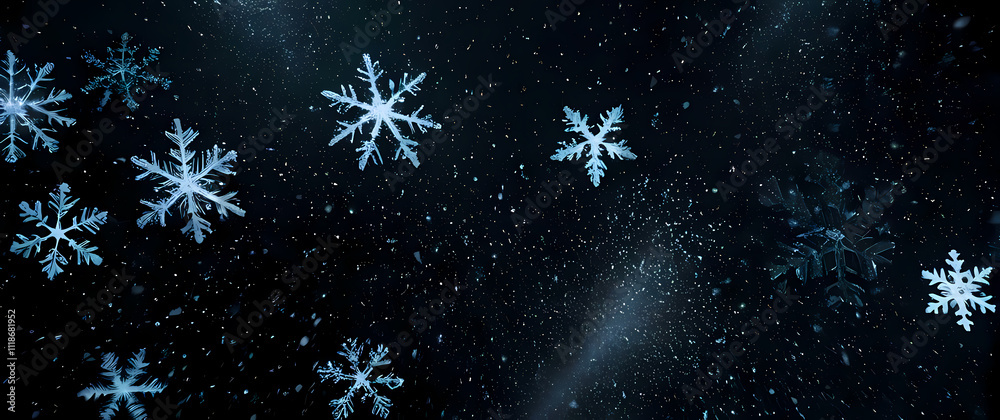 Detailedsnowfallinmotionagainstablackbackdropwithcrispindividualsnowflakesvisible Detailedsnowfallinmotionagainstablackbackdropwithcrispindividualsnowflakesvisible